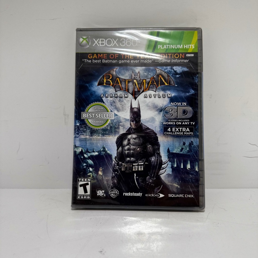 Batman Arkham Asylum Game of the Year Edition Xbox 360 Platinum Hits 3D GOTY